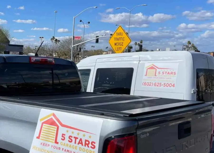 logo for 5 stars garage doors